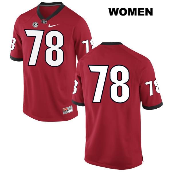 Georgia Bulldogs Women's DMarcus Hayes #78 NCAA No Name Authentic Red Nike Stitched College Football Jersey LTB2156YP